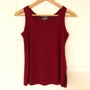 Sympli Sleeveless Tank Top Blouse Size 4 Cranberry